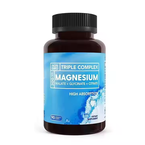 OEM/ODM Özel Etiketli Vegan Üçlü Magnezyum Kompleksi 300mg Magnezyum Glisinat Malat Sitrat Kapsülleri Yetişkinler İçin 90 Adet Rahatlatıcı - Product Image 1