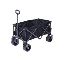 Chariot de camping et de pique-nique compact et pliable avec grande compartiment de rangement interne, panneau de table intégré et poignée de traction ergonomique