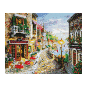 DIY European style seaside street view handmade art 5D diamond painting