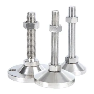 Pies de nivelación ajustables de alta capacidad de carga, acero inoxidable, tornillo ajustable de 304 pies, pies de ajuste M8 con diámetro de base de 40mm