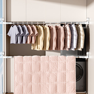 Suction Cup Telescopic Clothes Drying Rod Single Bar Wall Mounted Balcony Window Drying Rack No Drilling Required - Product Image 2