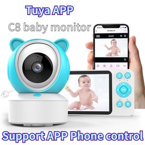 <span class=keywords><strong>Babyphone</strong></span> intelligent C8 Tuya WIFI 5 pouces 8MP 1080p HD avec vision nocturne, vidéo, zoom PTZ sans fil, berceuses, capteur de température et application - Product Image 3