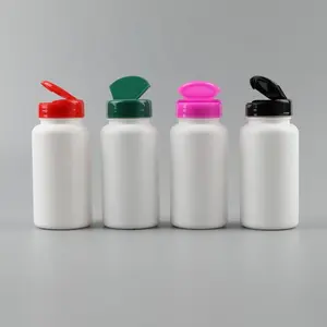 超级定制空5盎司150毫升白色包装罐药丸塑料瓶保健维生素瓶塑料带翻转CRC盖