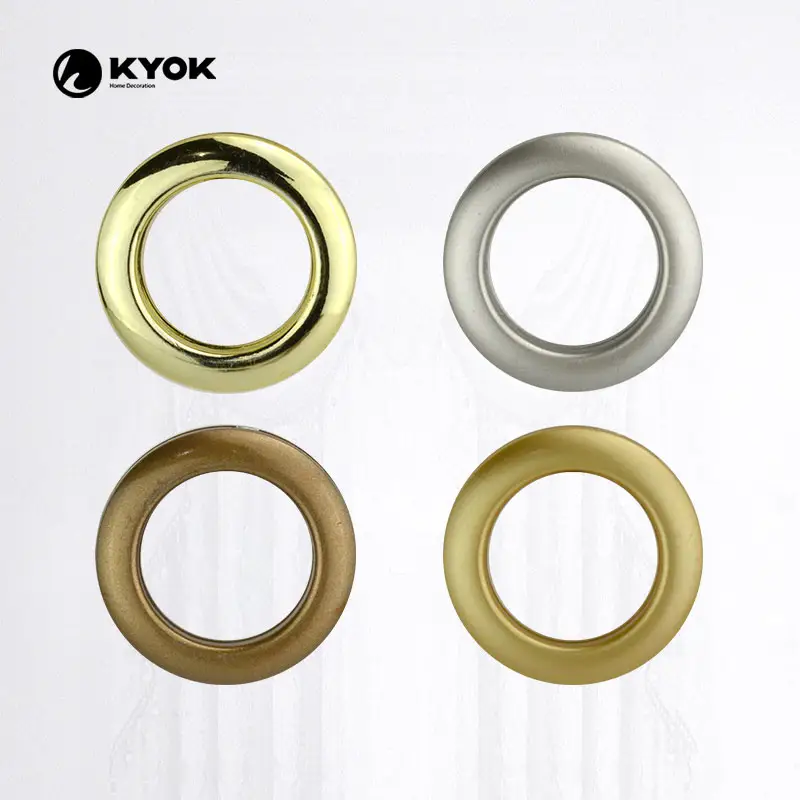 KYOK कारखाने उच्च गुणवत्ता थोक पर्दे के सामान रंगीन टिकाऊ पर्दा अंगूठी सुराख़ पर्दा छल्ले