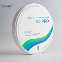 Bloque de Zirconia 3D PRO MULTILAYER de Alta Translucidez y Resistencia, 10 mm, Certificado CE, Resistencia a la Flexión de 700-1050 Mpa, Vsmile HappyZir para