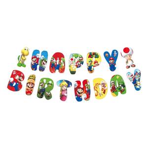 Décorations de fête d'anniversaire pour enfants : guirlande de bannière joyeux anniversaire Super <span class=keywords><strong>Mario</strong></span>, fournitures de fond de scène sur le thème - Product Image 5