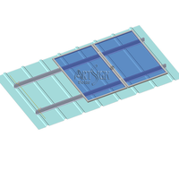 Structure de montage sur toit en aluminium à profilé haut pour panneaux solaires photovoltaïques, pour toiture en tôle, installation rapide