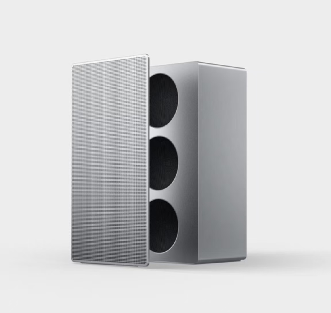 Altoparlante argento + pannello metallico argento