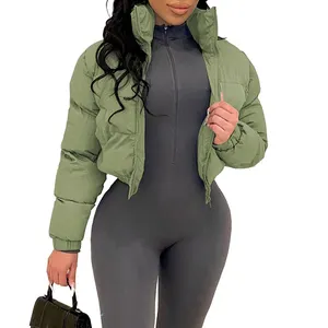 Hochwertige Custom Logo Mantel Daunen jacke Damen Street Wear Kurze Outwear Kleidung Winter Crop Puffer Jacke für Frauen