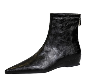 Casual <strong>Low</strong> <strong>Heel</strong> <strong>Women</strong> Wedges <strong>s</strong> Pointed Toe <strong>Ankle</strong> <strong>Boots</strong> - Product Image 2