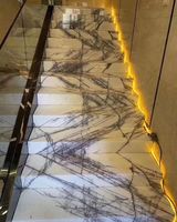 Vente en gros d'escalier en pierre de marbre naturel de luxe design moderne Milas Lilas Marbre pour escalier