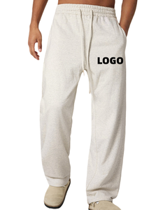 <span class=keywords><strong>Pantalon</strong></span> de survêtement molletonné épais 450 GSM pour homme, coupe droite, jambe large, surdimensionné, avec logo personnalisé imprimé <span class=keywords><strong>en</strong></span> relief – Vente <span class=keywords><strong>en</strong></span> gros - Product Image 1