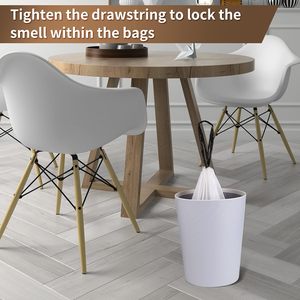 Custom Wholesale Degradable <b>Kitchen</b> Bin Bags 4 8 13 30 Gallon Biodegradable <b>Plastic</b> Thick White Drawstring Garbage Trash Bag - Product Image 3