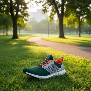 อาดิดาส อัลตร้าบูสท์ 1.0 รองเท้าวิ่งผู้ชายไซส์ 10 สีเขียวเทาสีส้มหนังแท้ด้านบน EVA พื้นรองเท้าชั้นกลางยางพื้นรองเท้าด้านนอกฤดูร้อน - Product Image 2