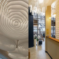 Papier texturé translucide blanc style vague, draperie de plafond de style français, décoration de baldaquin pour espace commercial