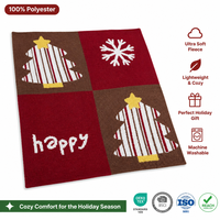 Plaid patchwork de Noël, motif sapin et flocons de neige, en polaire douce, lavable en machine, pour canapé, maison, cadeau, vente en gros, personnalisable