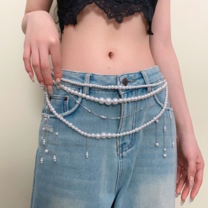 <span class=keywords><strong>Ceinture</strong></span> de chaîne de taille multi-couches en perles pour femmes, mode, réglable, grosses perles, chaîne de <span class=keywords><strong>ceinture</strong></span>, perles, pompon, chaîne de corps pour le ventre - Product Image 2