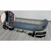 Pièces automobiles, diffuseur de pare-chocs arrière chromé style W12, embouts d'échappement carrés quadruples pour Audi A8 D4 2011 2012 2013