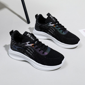 Baskets décontractées coréennes pour femmes, respirantes, avec perles, chaussures de sport à semelle plate ronde, en maille et en PVC - Product Image 4