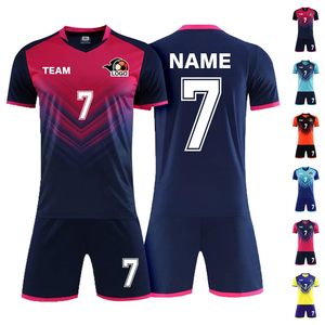 Ensemble de maillots de football personnalisés sublimés jaune et bleu, col en V, manches courtes, anti-transpiration, unisexe adulte, tenue d'équipe, design dégradé - Product Image 6
