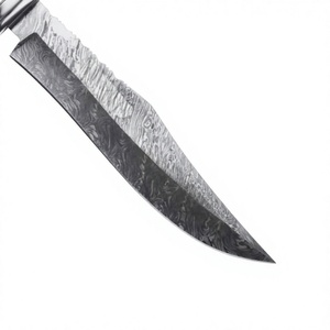 Handmade DIY Industrial Multi-functional Outdoor Camping Bowie Knives Damascus Steel Blade Drop Point Wood Hilt OEM/ODM <b>Leather</b> - Product Image 5