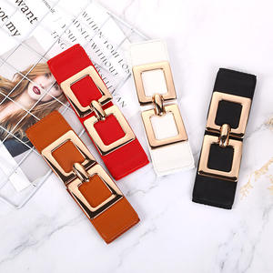 Ceintures de taille en or élastiques larges et extensibles avec grande <span class=keywords><strong>boucle</strong></span> en alliage doré pour accessoires de mode pour femmes - Product Image 6