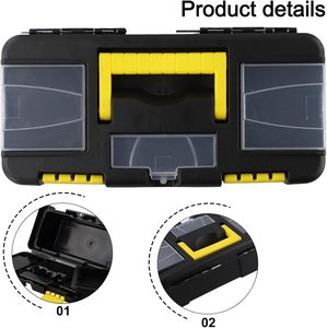 10inch Two-layer Plastic Rectangular <b>Tool</b> <b>Box</b> Mini Multi-functional Agricultural Machinery Accessory Flip-top Closure PICUS245 W - Product Image 3