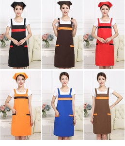 Bán buôn biểu tượng tùy chỉnh không thấm nước nhà hàng bông polyester người đàn ông người phụ nữ màu đen trống BIB bếp Đầu Bếp Nấu Ăn Tạp dề - Product Image 5