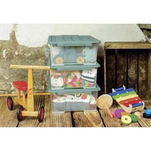 Caja de Almacenamiento Rotho Evo Safe Transparente Apilable con Tapa para Organizar Juguetes y Artículos del Hogar - Product Image 1