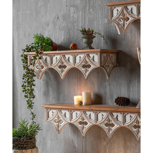 European Antique <strong>Wood</strong> Wall Mounted Storage <strong>Shelves</strong> for Home Hotels Living Room Home Decor Accessories Wholesale 2025 - Product Image 6