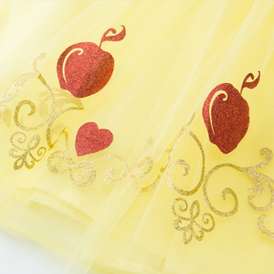 ชุดเดรสเจ้าหญิงเด็กผู้หญิงลายพิมพ์แอปเปิ้ลดิสนีย์แบบกำหนดเอง ผ้าโพลีเอสเตอร์ แต่งเชือกผูก  ชุดธีมคริสต์มาส  คอสตูมจากภาพยนตร์และโทรทัศน์ - Product Image 5