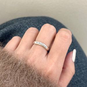 S925 Pure Silver Personalized Letter Retro Vintage Smileys Square <b>Ring</b> Korean INS Style Simple Open Mouth <b>Fashionable</b> <b>Ring</b> - Product Image 4