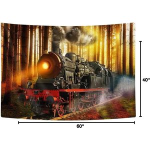 Tapiz de tren de vapor Retro Vintage Bzhilja, tren antiguo, vía de ferrocarril, tren exprés, ferrocarriles, tapices de motor antiguo, tapices - Product Image 2