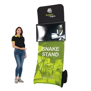 Einzigartig gestaltete Schlangen form Werbung TV Display Stand für Messe
