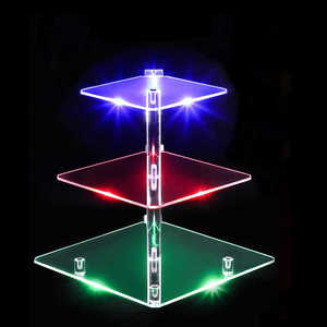 Hiện đại Vòng Acrylic cupcake hiển thị đứng với LED <span class=keywords><strong>String</strong></span> Lights món tráng miệng Pastry tháp chủ - Product Image 6