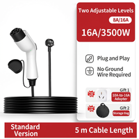 Câble de charge portable pour VE 16A 3500W 2 vitesses, Plug and Play, avec mise à la terre, pour véhicules à énergie nouvelle