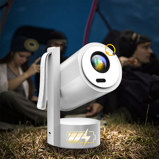 6000mAh Javoda R3P 1080P Full HD Android 13 Portable Projector 250 ANSI Lumens Built-in Battery for Kids Education Home Theater