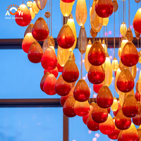 Luminaire de plafond LED en cascade de gouttes de verre Aoyi Lighting - Décoration romantique et ambiance chaleureuse pour les espaces commerciaux haut de gamme - Garantie de 5 ans