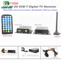 12-24V سيارة dvb-t موالف التلفزيون الرقمي صندوق استقبال استقبال التلفزيون تعيين كبار مربع HDTV واحد موالف MPEG4 MPEG2