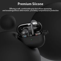 Convient pour Samsung Galaxy Buds3 Pro, silicone uni, une seule pièce, 2 mm d'épaisseur, avec un ensemble de stylos de nettoyage