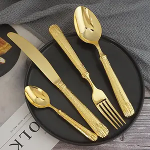 Set di posate in oro reale di grano di alta qualità