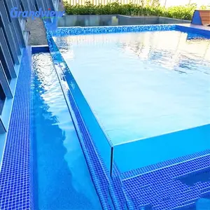Kolam Renang bening tebal besar dari akrilik, luar ruangan tahan UV akrilik kolam renang jendela untuk kolam renang akrilik
