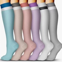 Chaussettes de compression sportives transfrontalières pour femme, haute élasticité, absorbantes, anti-frottement, montantes, modelantes