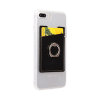 Poche portefeuille en cuir Pu approvisionnement d'usine personnaliser le logo pochette d'identification de crédit pochette porte-carte de téléphone manches avec anneau