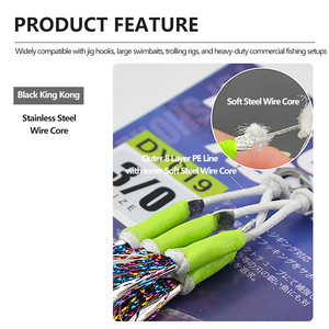Hameçon d'assistance Black King Kong à âme en acier avec ligne lumineuse <span class=keywords><strong>7</strong></span> couleurs et époxy anti-morsure à rainures sanguines renforcées pour jigging en eau salée - Product Image 2