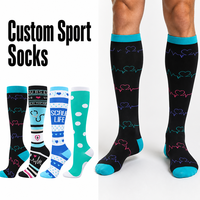 Chaussettes de sport personnalisées en nylon antibactérien, mode, pour tous les jours, sport, extérieur, basketball, compression, course à pied, avec logo