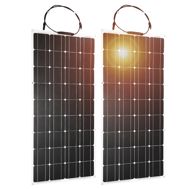 Dokio 2PCS 12V 100W Flexible Monocrystalline Solar Panel for Car Battery & Boat & Home 200w 300w 1000w 18V Solar Panel China