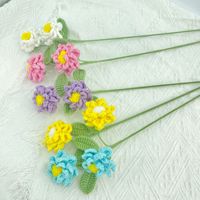 Nieuwe handgehaakte gebreide aardbeien- en gardenia bloemen voor DIY boeket cadeau, thuisvaas, bruiloft, kunstmatige decoratie, ornamenten