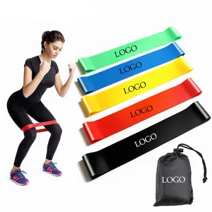 Wholesale Custom Logo Natural Latex Resistance Band with 5pcs Band Set