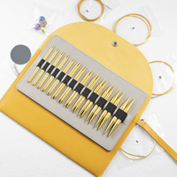 Vente en gros Ensemble d'outils à tricoter 13 pièces Colorful Aluminum Oxide Amovible Sleeve Collar Circular Needle Gravure Sweater Needle